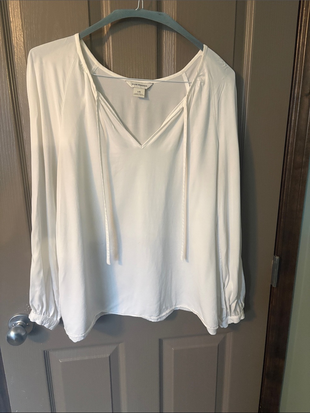 Club Monaco White Peasant Blouse